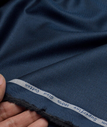 Tresca by Arvind  Giza Cotton Structured Shirting Fabric (Dark Royal Blue)