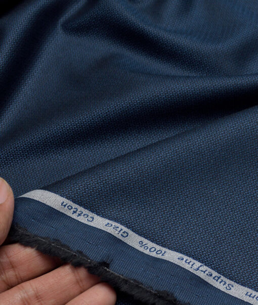 Tresca by Arvind  Giza Cotton Structured Shirting Fabric (Dark Royal Blue)