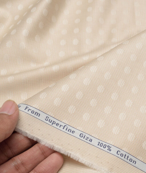 Tresca by Arvind  Giza Cotton Self Design Shirting Fabric (Beige)