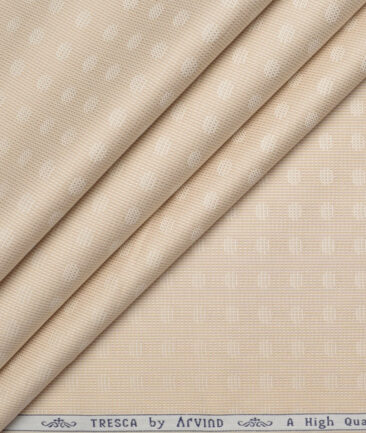 Tresca by Arvind  Giza Cotton Self Design Shirting Fabric (Beige)