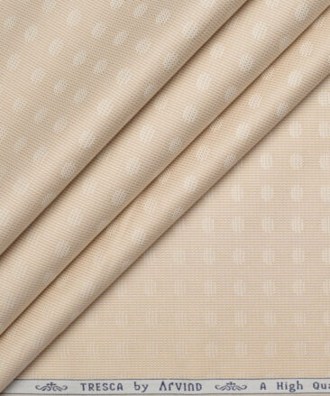 Tresca by Arvind  Giza Cotton Self Design Shirting Fabric (Beige)
