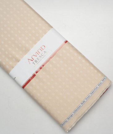 Tresca by Arvind  Giza Cotton Self Design Shirting Fabric (Beige)