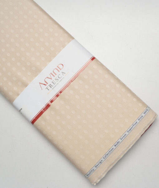 Tresca by Arvind  Giza Cotton Self Design Shirting Fabric (Beige)