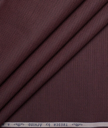 Tresca by Arvind  Giza Cotton Structured Shirting Fabric (Black & Wine)