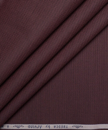 Tresca by Arvind  Giza Cotton Structured Shirting Fabric (Black & Wine)