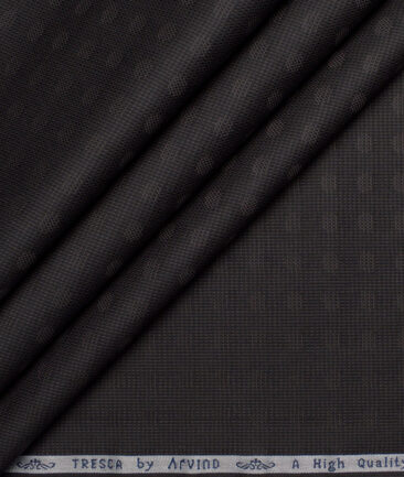 Tresca by Arvind  Giza Cotton Self Design Shirting Fabric (Dark Brown)