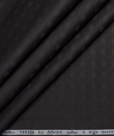 Tresca by Arvind  Giza Cotton Self Design Shirting Fabric (Dark Brown)