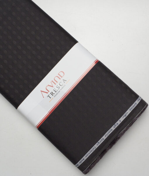 Tresca by Arvind  Giza Cotton Self Design Shirting Fabric (Dark Brown)
