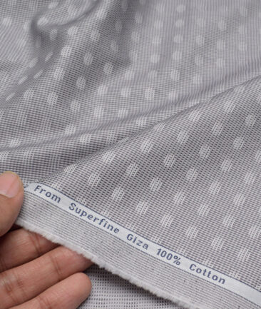 Tresca by Arvind  Giza Cotton Self Design Shirting Fabric (Grey)