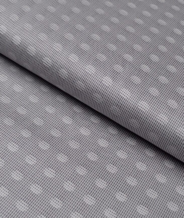 Tresca by Arvind  Giza Cotton Self Design Shirting Fabric (Grey)