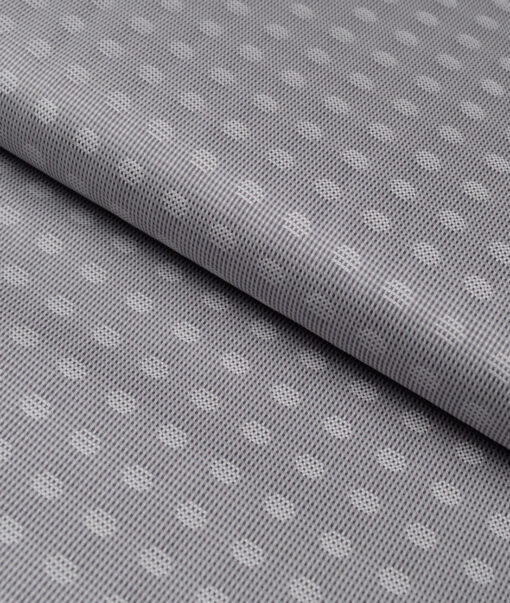 Tresca by Arvind  Giza Cotton Self Design Shirting Fabric (Grey)