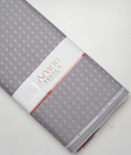 Tresca by Arvind  Giza Cotton Self Design Shirting Fabric (Grey)