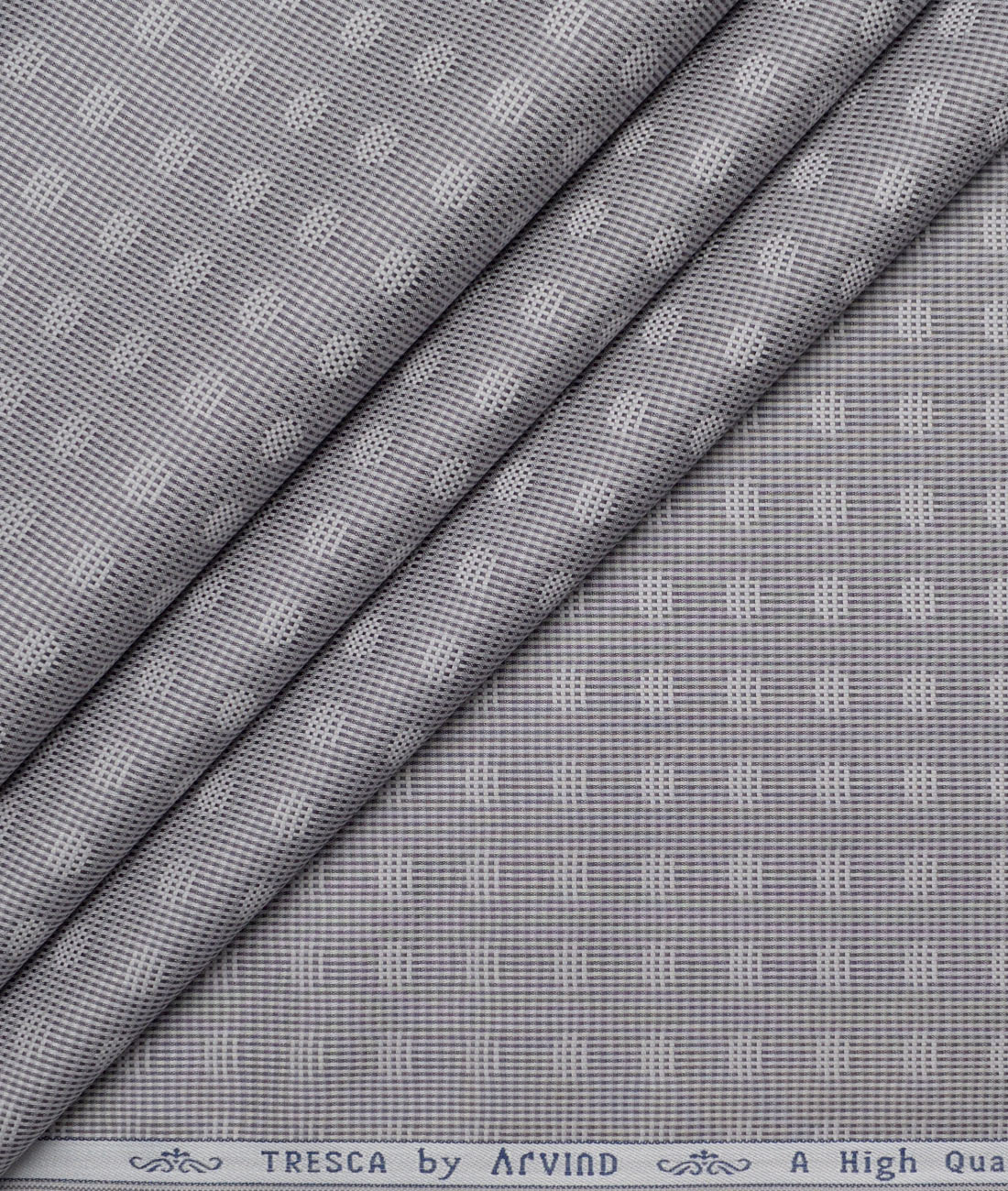 Tresca by Arvind Giza Cotton Self Design Shirting Fabric (Grey) Tresca by Arvind Giza Cotton Self Design Shirting Fabric (Grey)