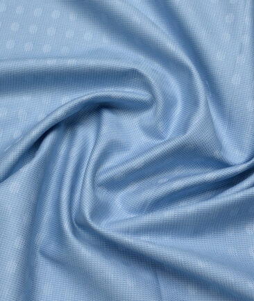 Tresca by Arvind  Giza Cotton Self Design Shirting Fabric (Light Blue)