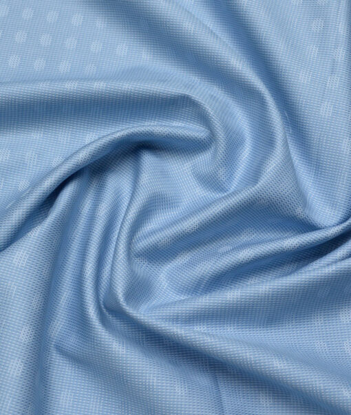 Tresca by Arvind  Giza Cotton Self Design Shirting Fabric (Light Blue)