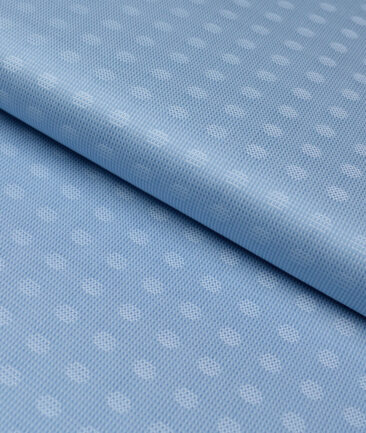 Tresca by Arvind  Giza Cotton Self Design Shirting Fabric (Light Blue)