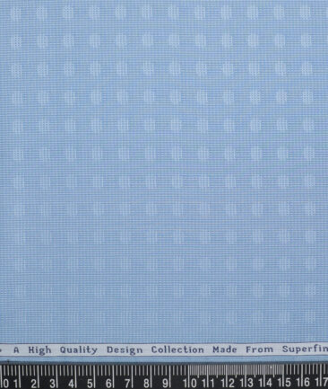 Tresca by Arvind  Giza Cotton Self Design Shirting Fabric (Light Blue)