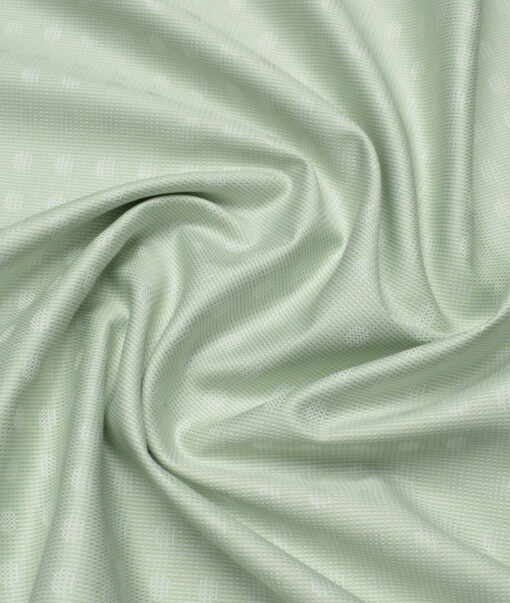 Tresca by Arvind  Giza Cotton Self Design Shirting Fabric (Light Green)