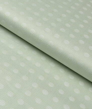 Tresca by Arvind  Giza Cotton Self Design Shirting Fabric (Light Green)