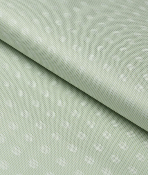 Tresca by Arvind  Giza Cotton Self Design Shirting Fabric (Light Green)