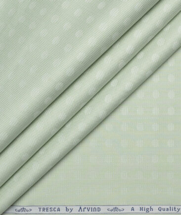 Tresca by Arvind  Giza Cotton Self Design Shirting Fabric (Light Green)