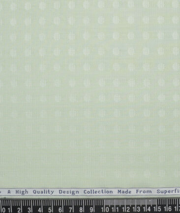 Tresca by Arvind  Giza Cotton Self Design Shirting Fabric (Light Green)