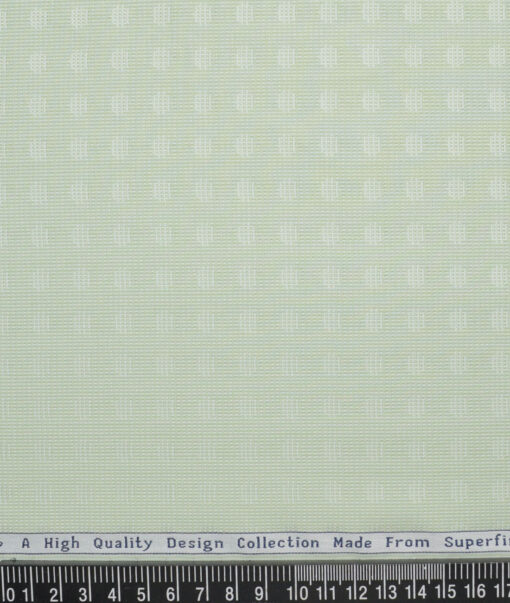 Tresca by Arvind  Giza Cotton Self Design Shirting Fabric (Light Green)