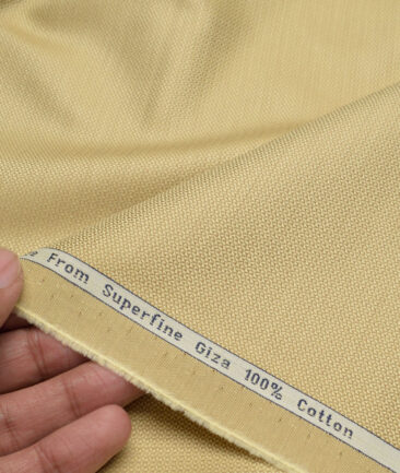 Tresca by Arvind  Giza Cotton Structured Shirting Fabric (Mustard Yellow)