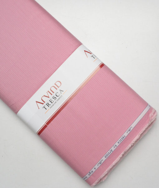 Tresca by Arvind  Giza Cotton Structured Shirting Fabric (Pink)