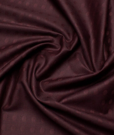 Tresca by Arvind  Giza Cotton Self Design Shirting Fabric (Wine)