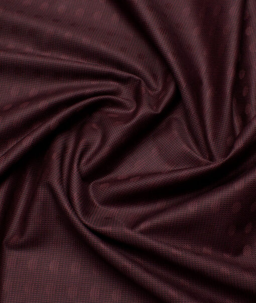 Tresca by Arvind  Giza Cotton Self Design Shirting Fabric (Wine)