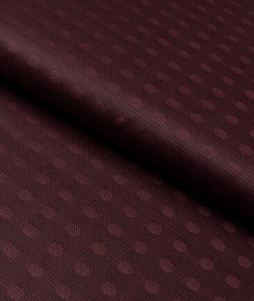 Tresca by Arvind  Giza Cotton Self Design Shirting Fabric (Wine)