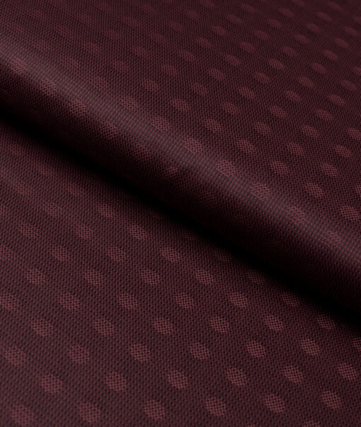 Tresca by Arvind  Giza Cotton Self Design Shirting Fabric (Wine)