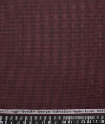 Tresca by Arvind  Giza Cotton Self Design Shirting Fabric (Wine)