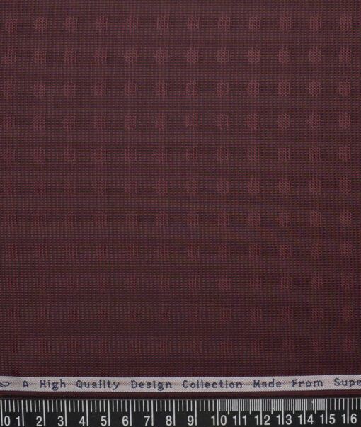 Tresca by Arvind  Giza Cotton Self Design Shirting Fabric (Wine)