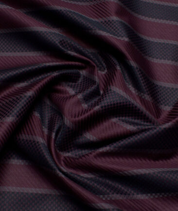 Tresca by Arvind  Giza Cotton Striped Shirting Fabric (Dark Wine)