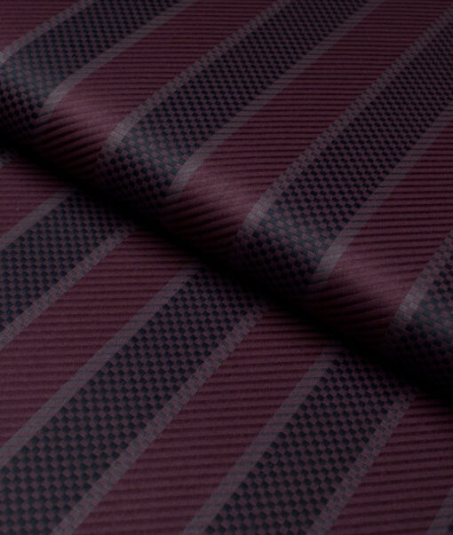 Tresca by Arvind  Giza Cotton Striped Shirting Fabric (Dark Wine)