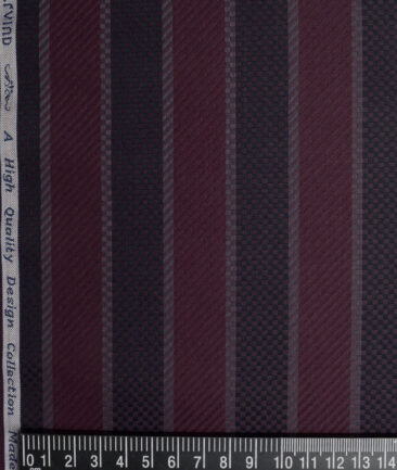 Tresca by Arvind  Giza Cotton Striped Shirting Fabric (Dark Wine)