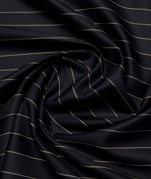 Tresca by Arvind  Giza Cotton Striped Shirting Fabric (Black)