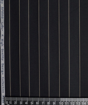 Tresca by Arvind  Giza Cotton Striped Shirting Fabric (Black)