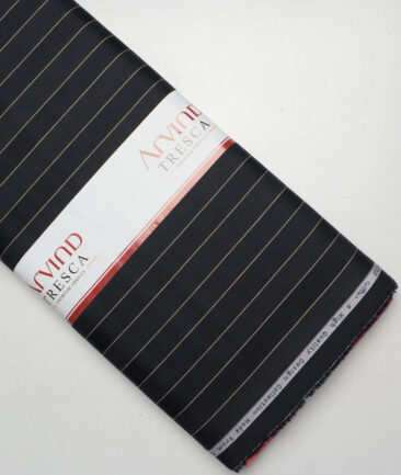 Tresca by Arvind  Giza Cotton Striped Shirting Fabric (Black)