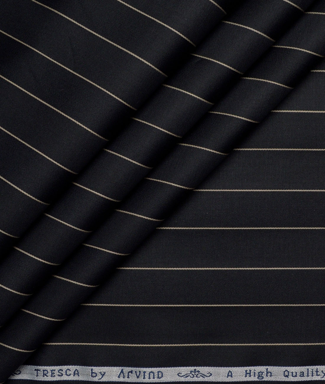 Tresca by Arvind Giza Cotton Striped Shirting Fabric (Black) Tresca by Arvind Giza Cotton Striped Shirting Fabric (Black)