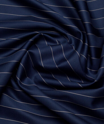Tresca by Arvind  Giza Cotton Striped Shirting Fabric (Dark Royal Blue)