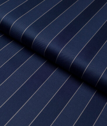 Tresca by Arvind  Giza Cotton Striped Shirting Fabric (Dark Royal Blue)
