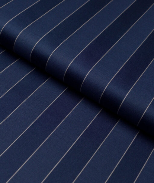 Tresca by Arvind  Giza Cotton Striped Shirting Fabric (Dark Royal Blue)