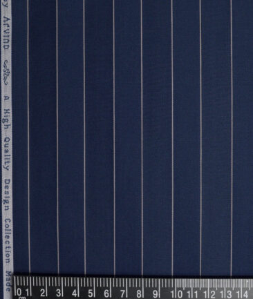 Tresca by Arvind  Giza Cotton Striped Shirting Fabric (Dark Royal Blue)