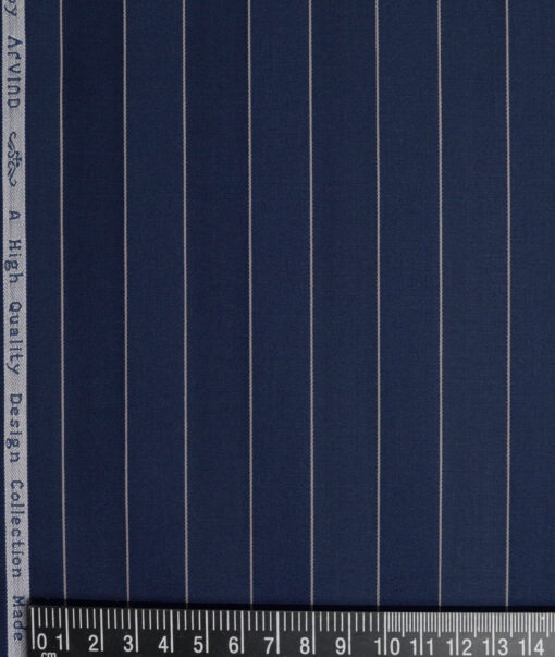 Tresca by Arvind  Giza Cotton Striped Shirting Fabric (Dark Royal Blue)