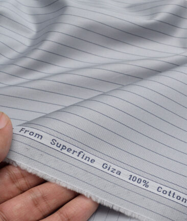 Tresca by Arvind  Giza Cotton Striped Shirting Fabric (Silver Grey)