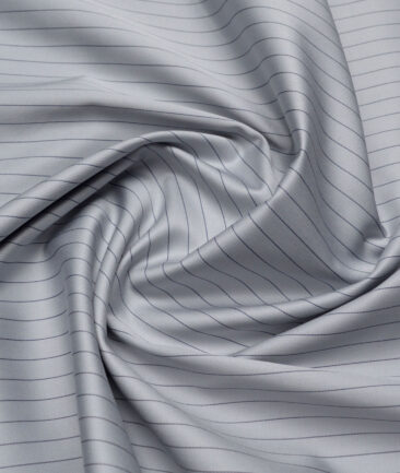 Tresca by Arvind  Giza Cotton Striped Shirting Fabric (Silver Grey)