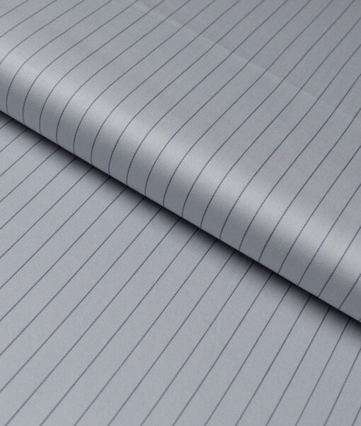 Tresca by Arvind  Giza Cotton Striped Shirting Fabric (Silver Grey)